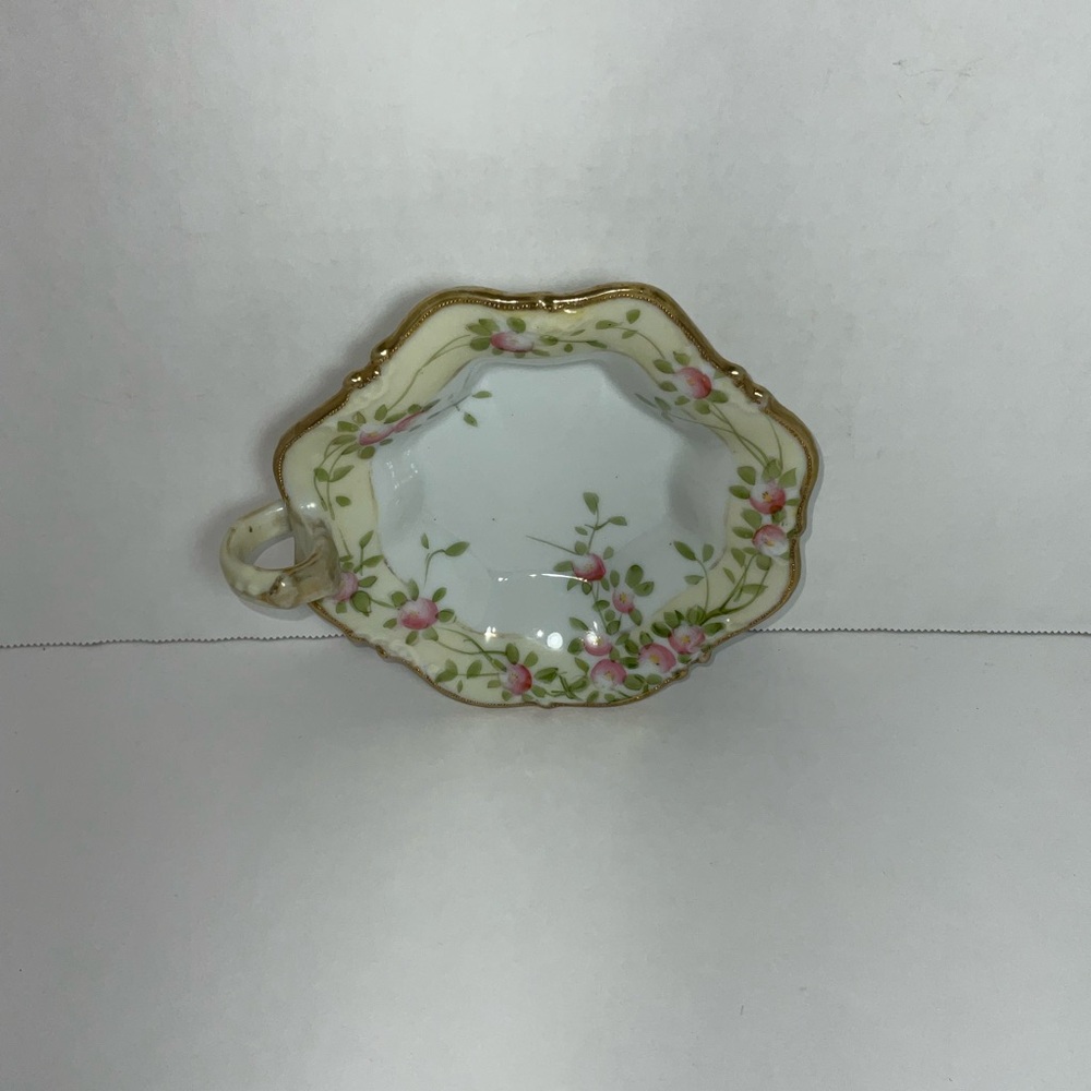 Nippon Candy Dish Trinket Tray Japan Vintage Gold Trim Edge